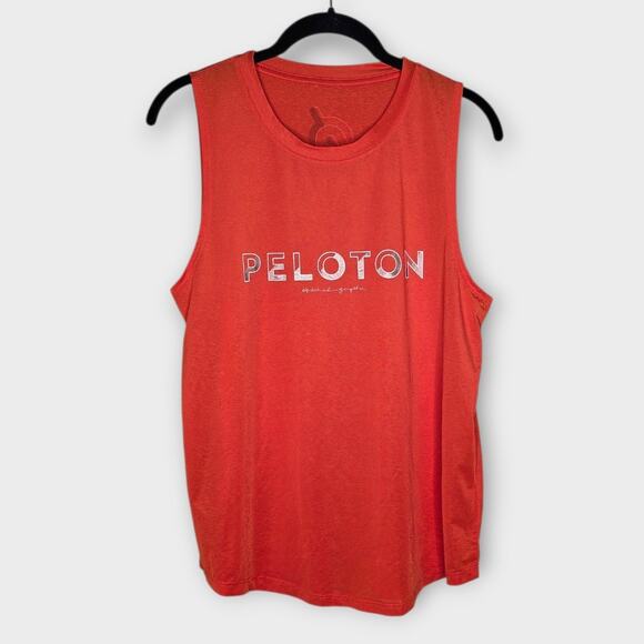 Peloton x Spiritual Gangster Womens Muscle Tank Orange Med Boldcore Workout - Picture 2 of 7